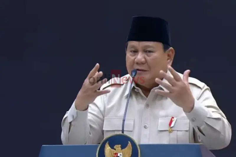 Tangkapan layar - Presiden RI Prabowo Subianto memberikan sambutan dalam Kongres Partai Solidaritas Indonesia (PSI) di Edutorium KH Ahmad Dahlan, Universitas Muhammadiyah Surakarta (UMS), Solo, Jawa Tengah, Minggu (20/7/2025).