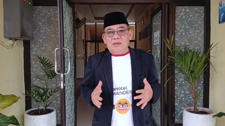 Sekretaris FKUB Kabupaten Bekasi, Haji Somad, menyampaikan pesan kerukunan lintas agama untuk menjaga kondusifitas wilayah. (Dok-Istimewa)