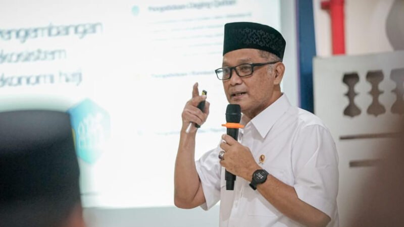Kepala BPH, Mochammad Irfan Yusuf atau Gus Yusuf, menanggapi penyebutan dirinya sebagai Menteri Haji dan Umrah di Kompleks Parlemen, Jakarta, Rabu (27/8/2025). (Dok-BPH)