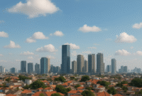 Foto langit Jakarta pagi: “Langit Jakarta pagi cerah berawan pada Rabu, 27 Agustus 2025, BMKG memprediksi cuaca tetap hangat hingga sore.” (Dok-Onlinews)