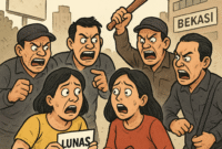 Dua Wanita jadi korban pengeroyokan penagih hutang (debt collector) brutal. (Ilustrasi-Onlinews)
