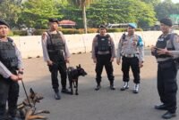 Unit K9 Polri disiagakan di berbagai titik strategis Jakarta untuk mengamankan perayaan HUT RI ke-80, Minggu (17/8/2025). (Dok-Polri)