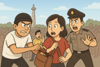 Polisi menangkap dua pria yang diduga terlibat pencurian saat pesta rakyat HUT RI ke-80 di kawasan Monas, Jakarta Pusat. (Dok-Onlinews)
