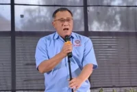Ketua Umum KSPSI, Jumhur Hidayat, menegaskan tiga juta buruh di bawah organisasinya tidak ikut aksi demo HOSTUM, Kamis (28/8/2025). (Dok-Istimewa)