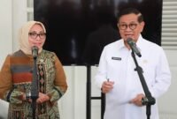 Gubernur DKI Jakarta Pramono Anung dan Menteri PPPA Arifatul Choiri Fauzi membahas program pengurangan kekerasan terhadap perempuan dan anak di Jakarta. (Dok- Diskominfo DKI JKT)