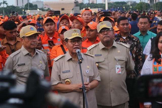 Gubernur Jakarta Pramono Anung saat menjelaskan kebijakan buka-tutup exit Tol Cipete–Pondok Labu di Jakarta Selatan. (Dok-Pemprov DKI Jakarta)